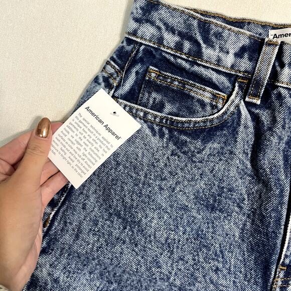 American Apparel Women's The High-Waist Jean Blue Denim Straight Leg - Size 26 - Picture 5 of 10